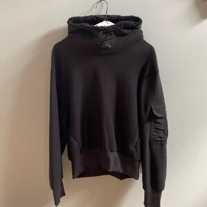 Black Hoodie with Pocket Detail